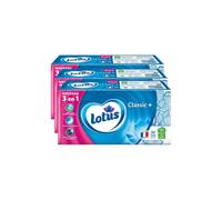 Lotus Classic+ Mouchoirs en Papier Boîte Compacte 4 Épaisseurs, 36 Boîtes, 324 Mouchoirs (3 Paquets de 12)