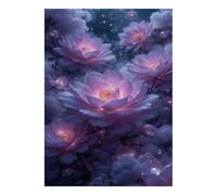 Lotus Cloud Night 1000pcs Mini Puzzle pour Adultes Difficile | 38x26cm Carton Décor Salon Structure Durable Cadeau Anniversaire Relaxation