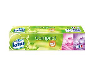 Lotus Compact - Mouchoirs en étui - Lot de 3 paquets de 18 étuis