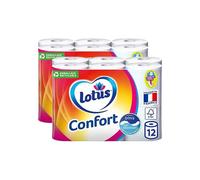 LOTUS Confort Papier toilette 2 épaisseurs Blanc 24 rouleaux (2 x 12)