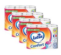 LOTUS Confort Papier toilette 2 épaisseurs Blanc 48 rouleaux (4 x 12)