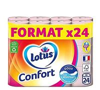 Lotus Confort Papier Toilette 2 Épaisseurs Rose, 24 rouleaux