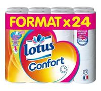 Lotus Confort Papier Toilette Aquatube Blanc 24 Rouleaux (lot de 4 soit 96 rouleaux)