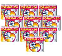 Lotus Confort papier toilette BLANC rouleaux hygiénique doux et résistante Aquatube (240 rouleaux (10x24))