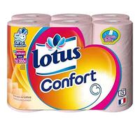 Lotus Confort Rose Et Blanc 12 Rouleaux (lot de 2 soit 24 rouleaux)
