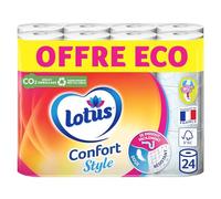 LOTUS Confort Style x24 - Papier toilette double épaisseur - Papier toilette lot de 24 - Offre Economique