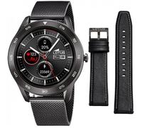 Lotus Connectée Montre Homme Milanais noir Cuir noir 50011/1 Lotus Boitier rond acier noir 40mm