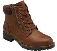 Lotus Dark Brown Lace-Up Ankle Boots