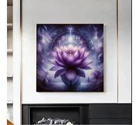 Lotus de Foi Violet Puzzle 1000 Pièces pour Adultes, 65x65cm Puzzles Classiques 1000 pièces, DIY Activité Familiale Jigsaw Puzzle Jeux, Unique Décoration Murale de la Maison Cadeau