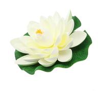 Lotus décoratif flottant pour aquarium, bassin, piscine et espaces intérieurs et extérieurs avec détails naturels et construction en EVA (blanc)