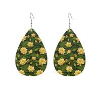 Lotus Élégant Boucles D'Oreilles En Cuir Légères Boucles D'Oreilles Double Face Boucle D'Oreille Pour Quotidien Femme Décorations