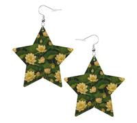 Lotus Élégant Pendantes En Cuir Légères Boucle D'Oreille Double Face Boucles D'Oreilles Pour Décorations Fête Des Mères Femme