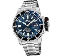 Lotus en acier inoxydable silicone hommes montre argent bleu Elegant Classic D2UL18938/3