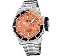 Lotus en acier inoxydable silicone hommes montre argent orange Elegant Classic D2UL18938/2