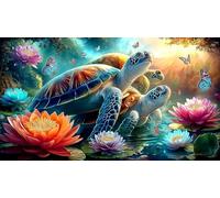 Lotus-étang-Tortue Puzzle 1000 pièces Educa Cadeau Unique De l'art Décoration Jeu éducatif Challenge Toy pour Adultes & Enfants des 14 Ans 38x26cm/1000pcs