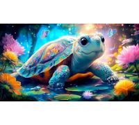 Lotus-étang-Tortue Puzzle 1000 pièces Educa Cadeau Unique De l'art Décoration Jeu éduchatif Challenge Toy pour Adultes et Enfants à partir de 14 Ans 38x26cm/1000pcs