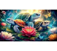 Lotus-étang-Tortue Puzzle 1000 pièces Educa Cadeau Unique Décoration Intérieure Jeu éducatif Challenge Toy pour Adultes & Enfants des 14 Ans 75x50cm/1000pcs