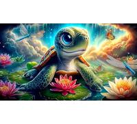 Lotus-étang-Tortue Puzzle 1000 pièces Educa Divertissement créatif De l'art Décoration Jeu éducatif Challenge Toy pour Adultes et Enfants à partir de 12 Ans 38x52cm/1000pcs