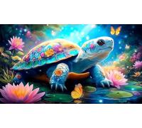 Lotus-étang-Tortue Puzzle 1000 pièces Educa Divertissement créatif De l'art Décoration Jeu éduchatif Challenge Toy pour Adultes & Enfants des 14 Ans 38x26cm/1000pcs