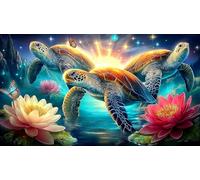Lotus-étang-Tortue Puzzle 1000 pièces Educa Divertissement créatif Décoration Intérieure Jeu éducatif Challenge Toy pour Adultes & Enfants des 14 Ans 38x26cm/1000pcs