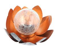 Lotus Flower Lampe Solaire de Jardin LED, Lampe Extérieur avec une LED Blanc Chaud, Panneau Solaire, Batterie, Éclairage Extérieur