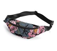 Lotus Flowers Leaves Palm Trees Fanny Pack, Sac de Taille de Sport pour Enfants Adultes pour Hommes et Femmes