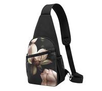 Lotus Flowers Sac à bandoulière décontracté en polyester durable avec plusieurs poches et porte-clés et sangle réglable pour homme et femme Rose