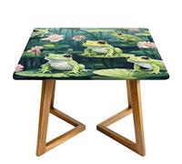 Lotus Frog Nappe carrée avec bords élastiques pour table d'été et piscine avec capuchon de surmatelas imperméable pour salle à manger, fête de mariage, pique-nique 110 cm