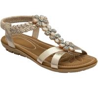 Lotus Gold Flat Slip-On Sandals