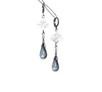 Lotus goutte d'eau boucles d'oreilles Lotus fleur Dangle boucles d'oreilles longue larme boucle d'oreille charme bijoux cadeau pour les femmes