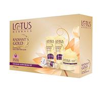 Lotus Herbals Kit visage en or éclatant pour un éclat instantané avec de l'or pur 24 carats et de la papaye 170 g (multi-usage)