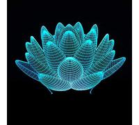 Lotus Lampe d'illusion 3D pour chambre à coucher - Veilleuse LED pour petits enfants - Lampe de table - Veilleuse à LED - Veilleuse pour chambre de bébé - Décoration de chambre d'enfants - Touches de cadeau d'anniversaire