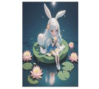 Lotus Leaf Fille Puzzles Adulte - Puzzle en Bois 1000 Pièces - Challenge - Adultes Et Enfants Dès 12 Ans 78×53cm