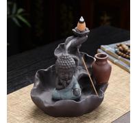 Lotus Leaf Zen Lotus Backflow Incense Burner Creative Home Indoor Tea Pet Tea Ceremony Agarwood lwood Incense Holder Zen Decoration (C) (D)