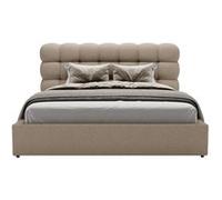 Lotus - lit coffre - 140x200 cm - sommier inclus - en tissu bouclette - Taupe G