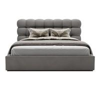 Bestmobilier - Lotus - lit Coffre - 180x200 cm - sommier Inclus - en Velours, Gris