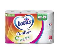 LOTUS - Lotus Confort Papier Toilette Sans Tube 6 Rouleaux - Lot De 2