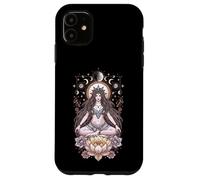 Lotus Lunaire Méditation Prêtresse Phases de Lune Étoiles Yoga Coque pour iPhone 11
