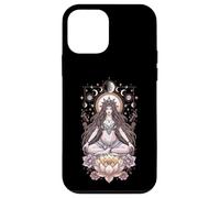 Lotus Lunaire Méditation Prêtresse Phases de Lune Étoiles Yoga Coque pour iPhone 12 Mini