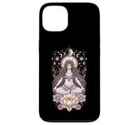 Lotus Lunaire Méditation Prêtresse Phases de Lune Étoiles Yoga Coque pour iPhone 13
