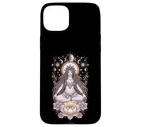 Lotus Lunaire Méditation Prêtresse Phases de Lune Étoiles Yoga Coque pour iPhone 15 Plus