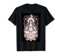 Lotus Lunaire Méditation Prêtresse Phases de Lune Étoiles Yoga T-Shirt