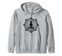 Lotus Mediation Pose Silhouette sur Fond Mandala Fleur Sweat à Capuche