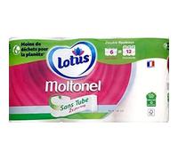 Lotus Moltonel Sans Tube - Papier toilette 3 épaisseurs - 6=12 rouleaux (blanc)