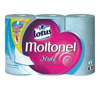 Lotus Moltonel Style Blanc Bleu 6 Rouleaux (lot de 3)