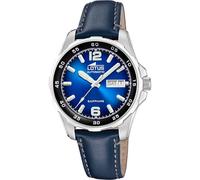 LOTUS Montre Automatique Homme Cuir Bleu - Montre Analogique Homme - Calendrier - Verre Saphir Haute Résistance - Étanche 10 ATM Élégante 18998/2