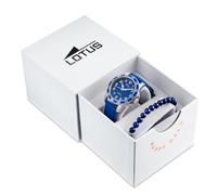 LOTUS Montre Enfant Analogique Cuir Bleu - Mouvement Quartz - Verre Minéral Haute Résistance - Étanche 5 ATM - Classique 18787/5 - Junior Collection