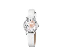 LOTUS Montre Enfant Fille Analogique avec Bracelet en Cuir Blanc - Mouvement Quartz - Verre Haute Résistance - Classique 18573/F - avec Bracelet Cadeau - Junior Collection
