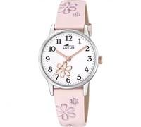 LOTUS Montre Enfant Fille Analogique avec Bracelet en Cuir Rose - Mouvement Quartz - Verre Minéral Haute Résistance - Étanche 5 ATM - Classique 18863/2 - avec Bracelet Cadeau - Junior Collection