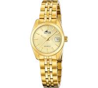 LOTUS Montre Femme Analogique Acier Inoxydable 316L Doré - Mouvement Quartz - Verre minéral Haute résistance - Étanche 5 ATM - Calendrier 18993/3 - Old Money